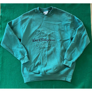 Disney World Green Crew Neck Sweatshirt Green Size Medium Mens